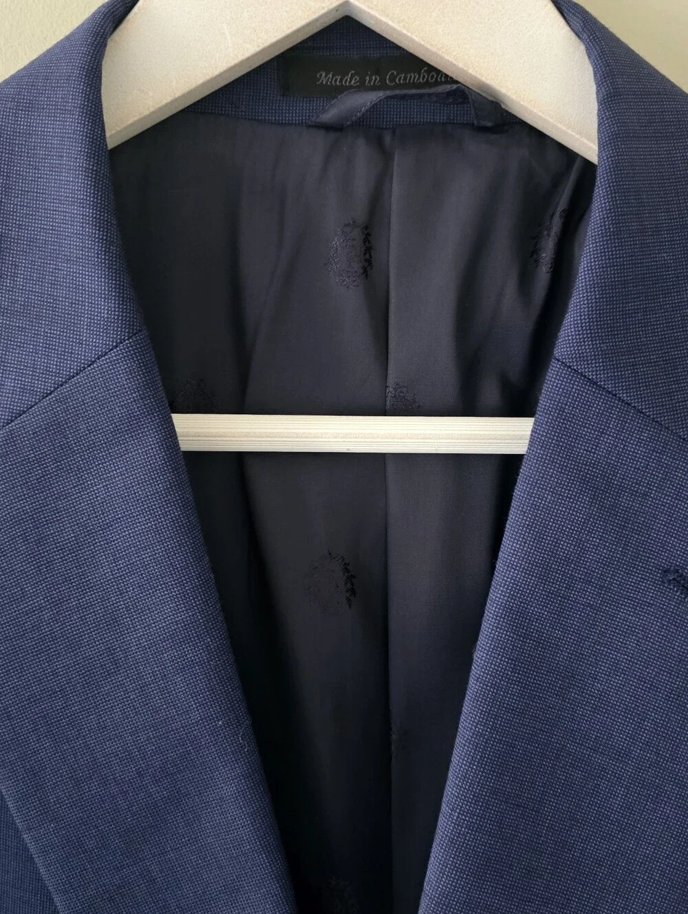 NWOT Lauren Ralph Lauren Navy Textured Weave Wool Blazer Size 48R Old Money Prep